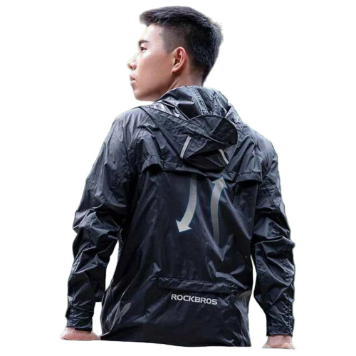 Veste imperméable de cyclisme ROCKBROS pour hommes - Veste respirante et réfléchissante à capuche, manteau de pluie et coupe-vent européen pour les sports en plein air - Store fitness shop