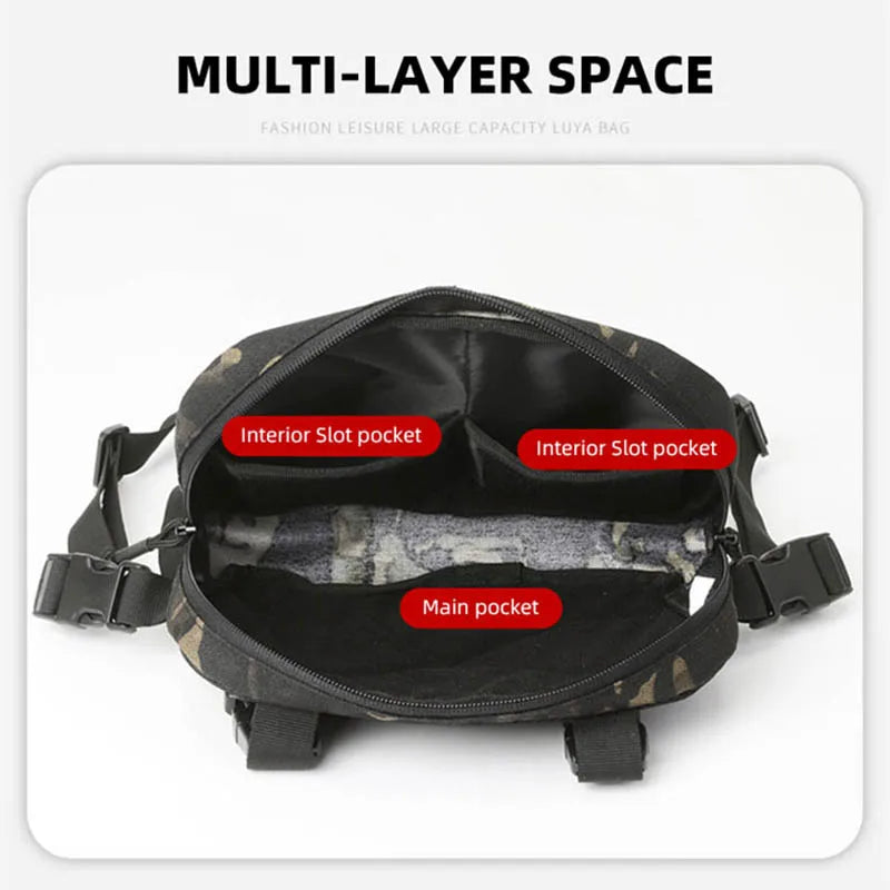 Tactical Chest Vest Bag Backpack Front Rig Pouch Outdoor Camping Cycling Hiking Hunting Climbing Fishing Lure Travel Fanny Pack