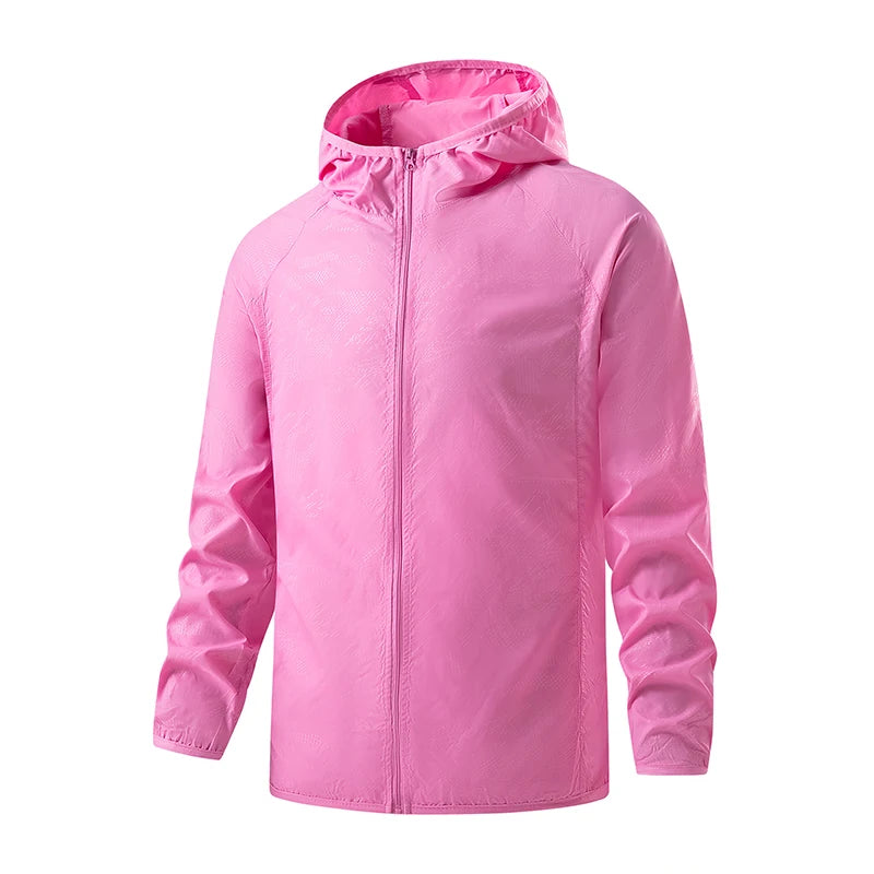 JNLN Men Women Hiking Jackets Waterproof Sun Protective Windbreaker Unisex Camping Climbing Outdoor Rain Coat Portable Clothes