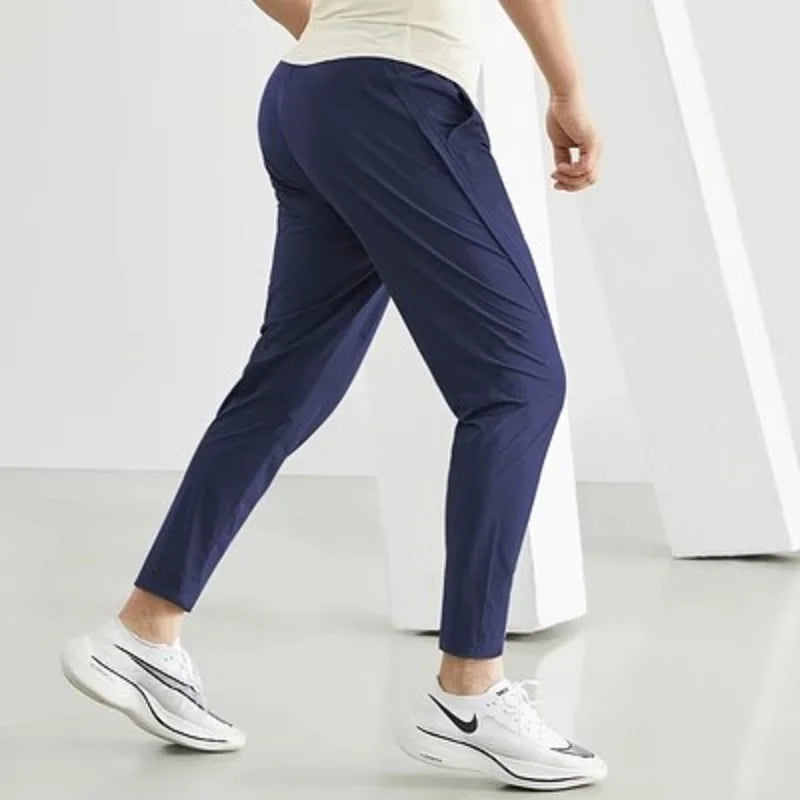 Pantalon de course pour hommes Sportswear Jogging Pantalon de survêtementQuick Dry Thin Tracksuit Elastic Gym Fitness Trousers Training Sport Pants Men