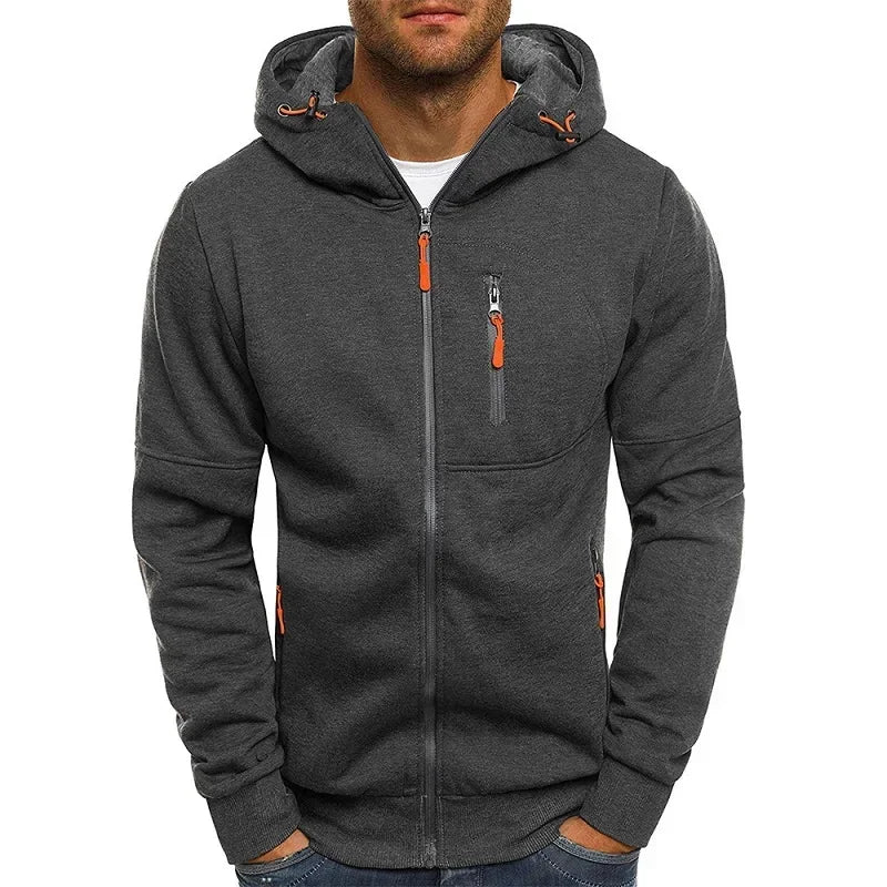 Sweats à capuche pour hommes Sweat-shirt à manches longues Zipper Design Sweat-shirt à capuche pour hommes Vêtements Vêtements de sport Slim Fit Veste décontractée