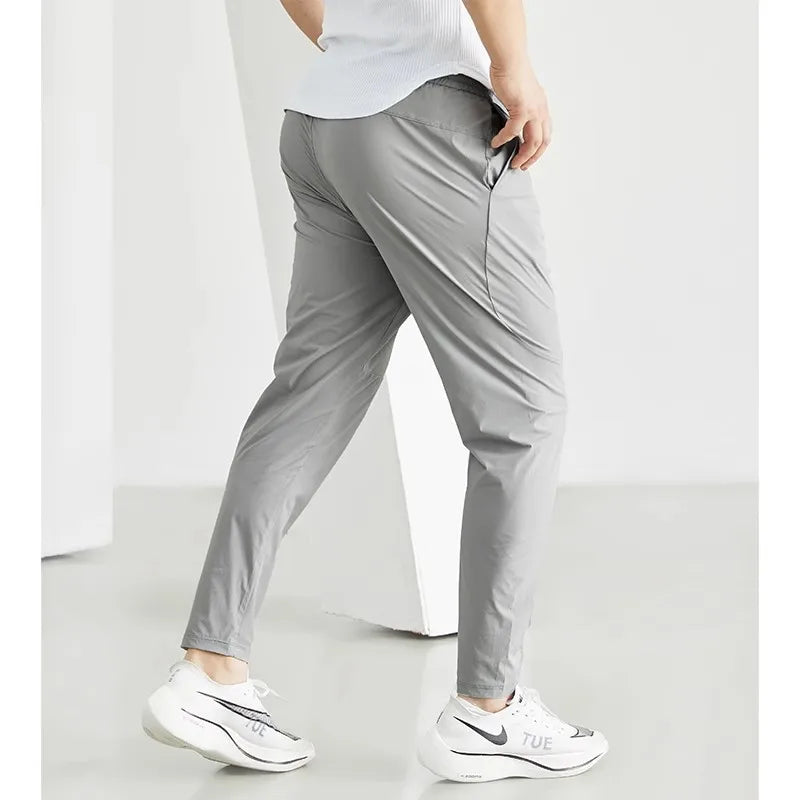 Pantalon de course pour hommes Sportswear Jogging Pantalon de survêtementQuick Dry Thin Tracksuit Elastic Gym Fitness Trousers Training Sport Pants Men