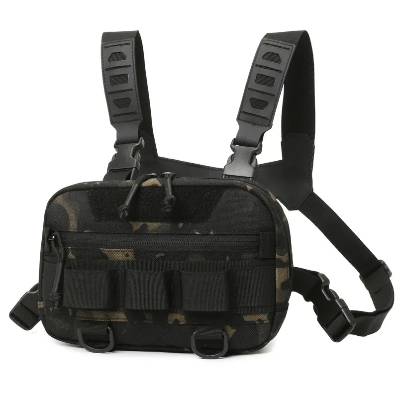 Tactical Chest Vest Bag Backpack Front Rig Pouch Outdoor Camping Cycling Hiking Hunting Climbing Fishing Lure Travel Fanny Pack
