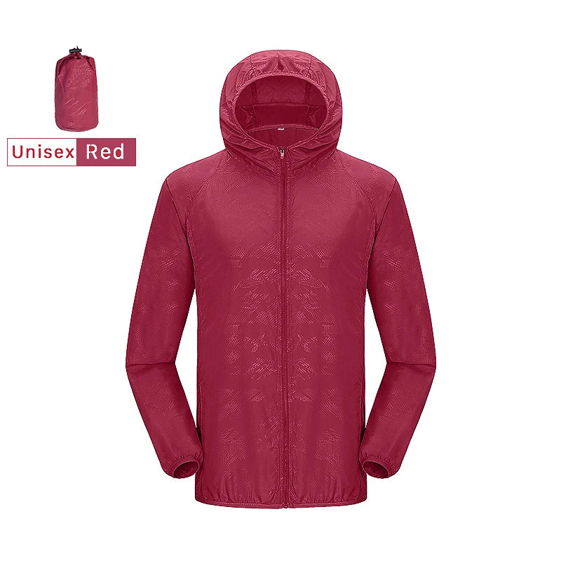 JNLN Unisex Hiking Jacket Men Women Waterproof Quick Dry Camping Windbreaker Outdoor Trekking Fishing Rain Coat Anti UV Clothes