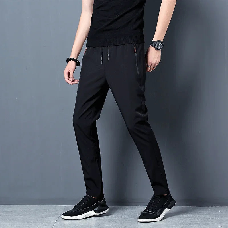 Pantalon décontracté pour hommes Straight Slim Fit Elastic Waist Jogger