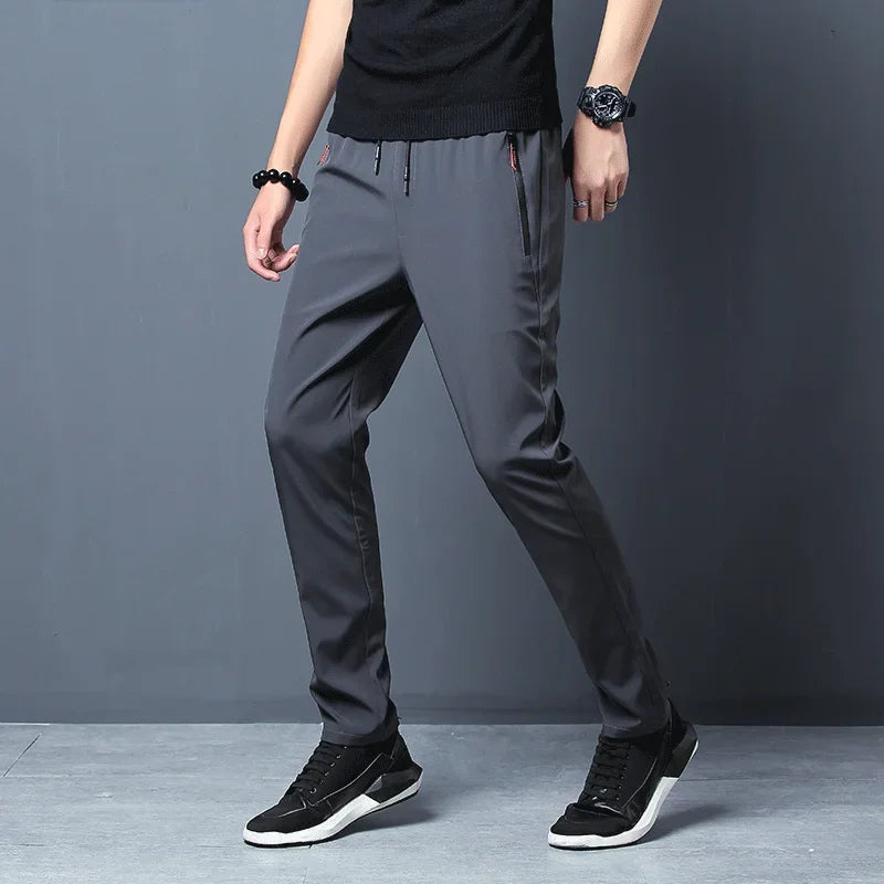 Pantalon décontracté pour hommes Straight Slim Fit Elastic Waist Jogger
