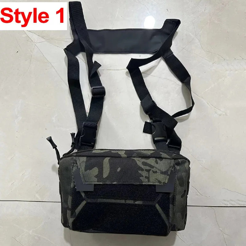 Tactical Chest Vest Bag Backpack Front Rig Pouch Outdoor Camping Cycling Hiking Hunting Climbing Fishing Lure Travel Fanny Pack