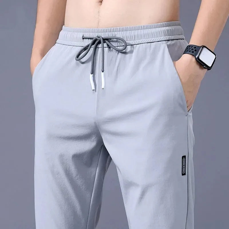 Pantalon pour hommes Noir Gris Mince Pantalon décontracté d'affaires Extérieur Élastique Respirant Pantalon de survêtement