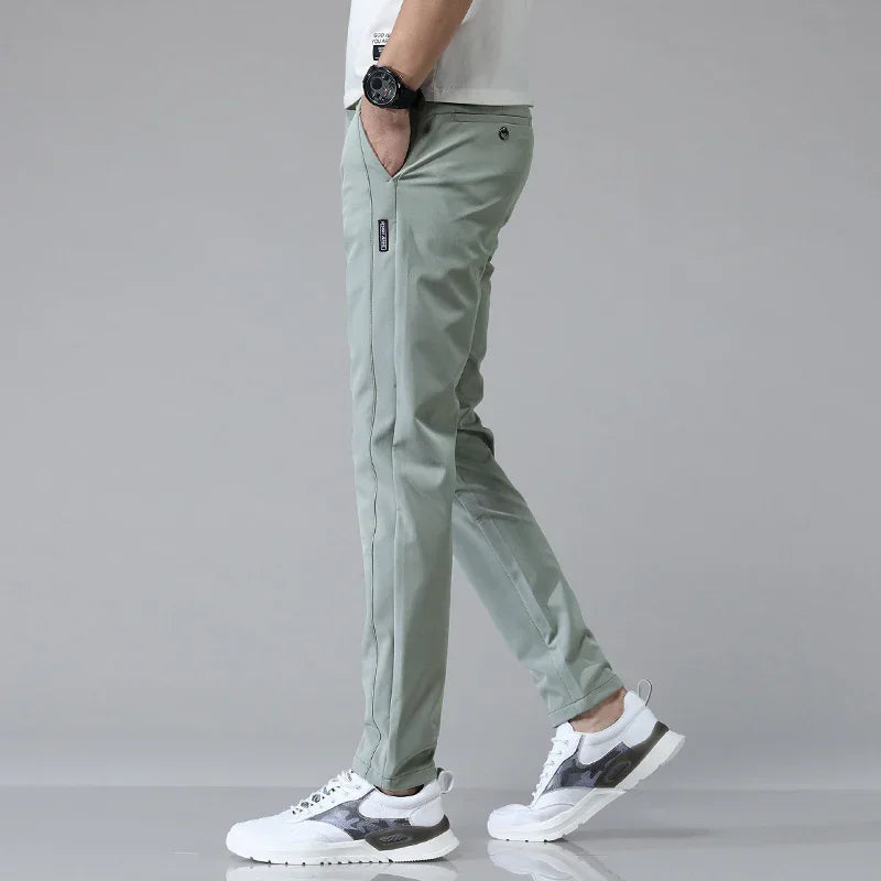 2024 Spring Summer Ultra-thin Men's Stretch Slim Straight Casual Pants High Quality Fashion Breathable Golf Sports Trousers