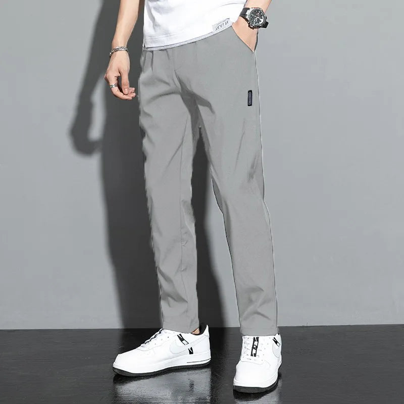 Pantalon pour hommes Noir Gris Mince Pantalon décontracté d'affaires Extérieur Élastique Respirant Pantalon de survêtement