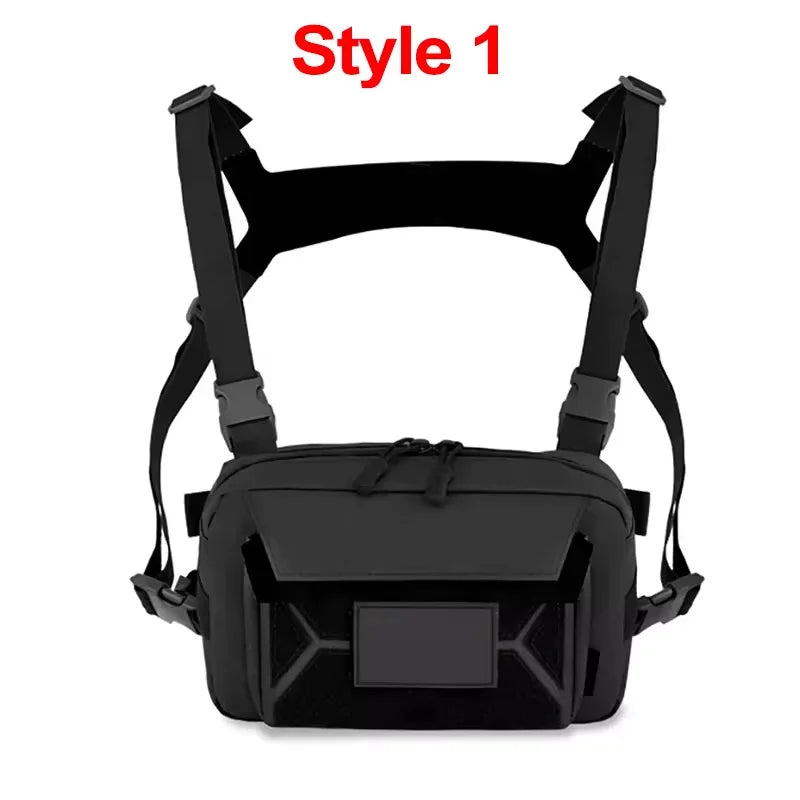 Tactical Chest Vest Bag Backpack Front Rig Pouch Outdoor Camping Cycling Hiking Hunting Climbing Fishing Lure Travel Fanny Pack