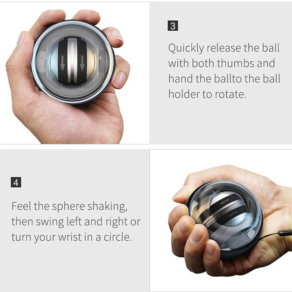 Power Balle Auto-Start Grip Ball Strengthener Gyroscopique Gyro Hand Ball Home Fitness