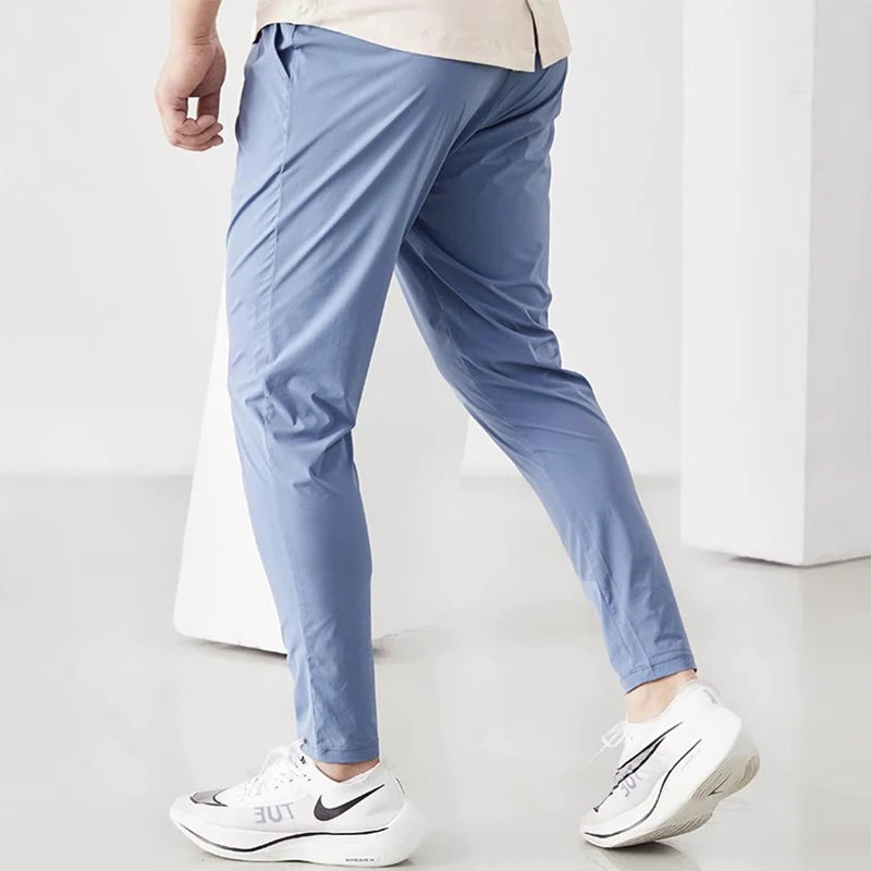 Pantalon de course pour hommes Sportswear Jogging Pantalon de survêtementQuick Dry Thin Tracksuit Elastic Gym Fitness Trousers Training Sport Pants Men