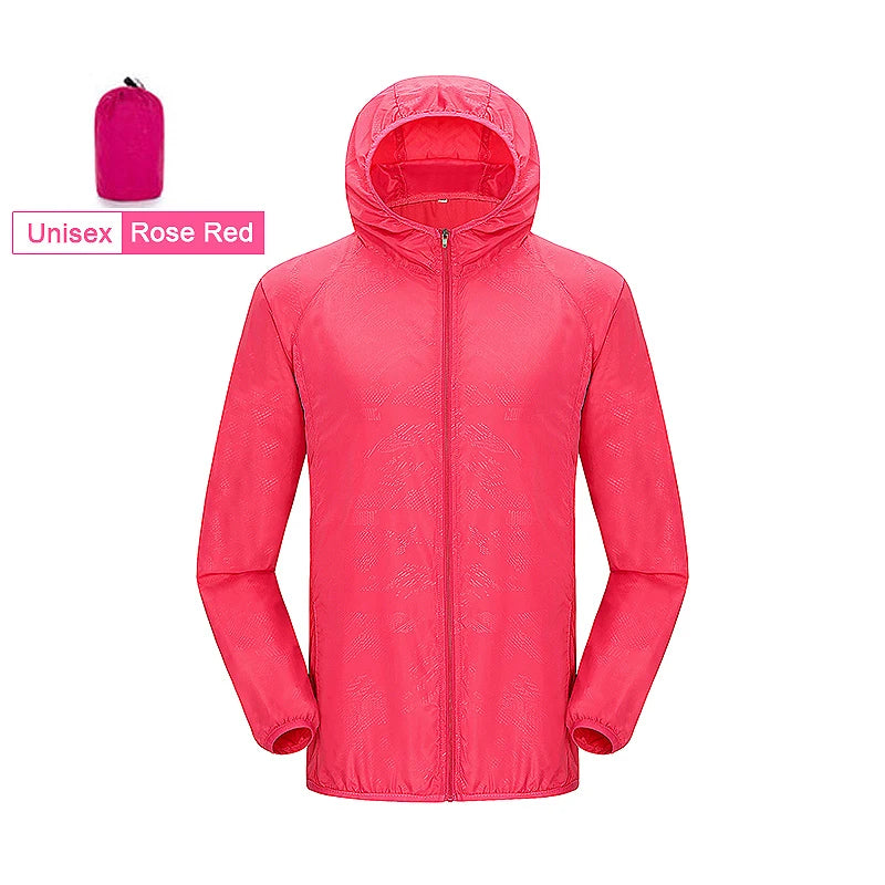JNLN Unisex Hiking Jacket Men Women Waterproof Quick Dry Camping Windbreaker Outdoor Trekking Fishing Rain Coat Anti UV Clothes