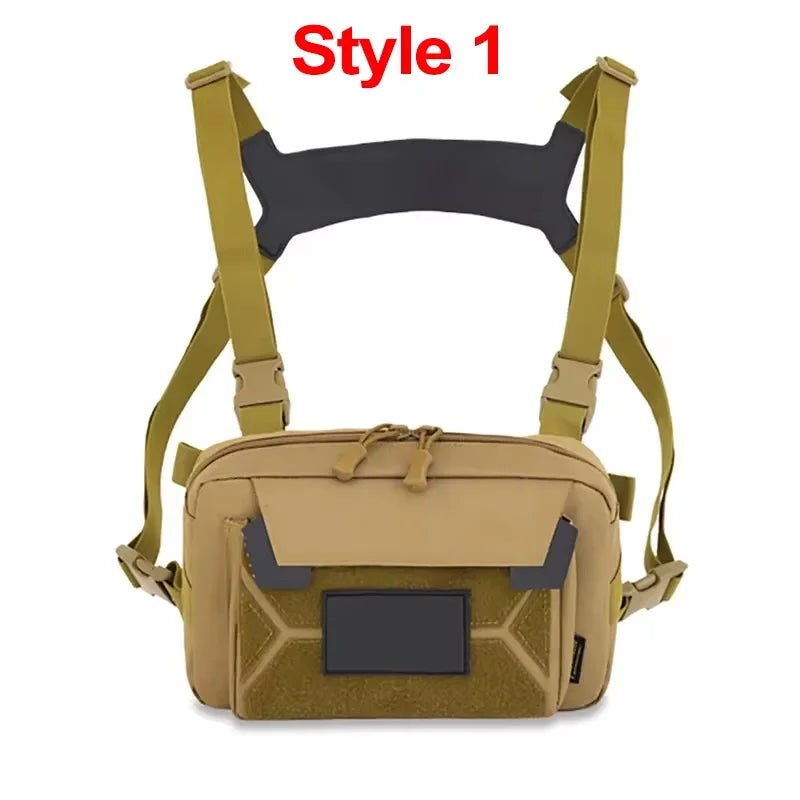 Tactical Chest Vest Bag Backpack Front Rig Pouch Outdoor Camping Cycling Hiking Hunting Climbing Fishing Lure Travel Fanny Pack