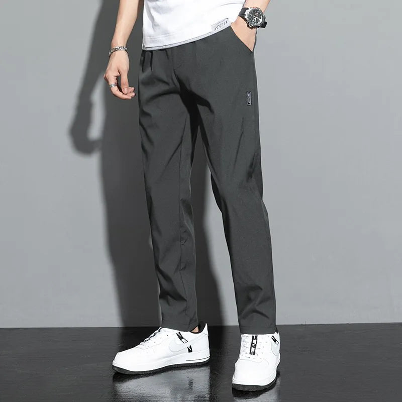 Pantalon pour hommes Noir Gris Mince Pantalon décontracté d'affaires Extérieur Élastique Respirant Pantalon de survêtement