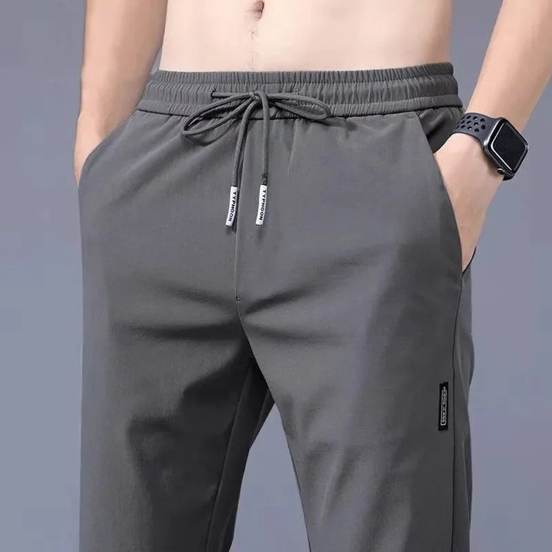 Pantalon pour hommes Noir Gris Mince Pantalon décontracté d'affaires Extérieur Élastique Respirant Pantalon de survêtement