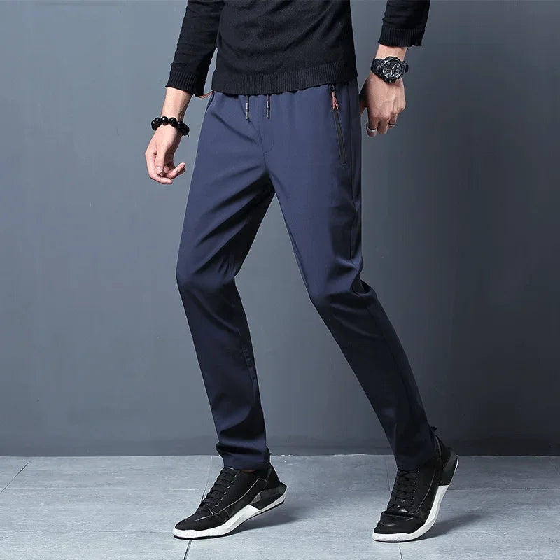 Pantalon décontracté pour hommes Straight Slim Fit Elastic Waist Jogger