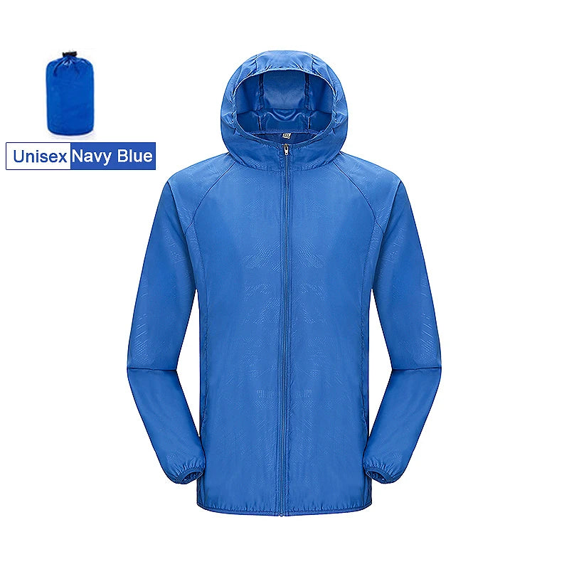 JNLN Unisex Hiking Jacket Men Women Waterproof Quick Dry Camping Windbreaker Outdoor Trekking Fishing Rain Coat Anti UV Clothes