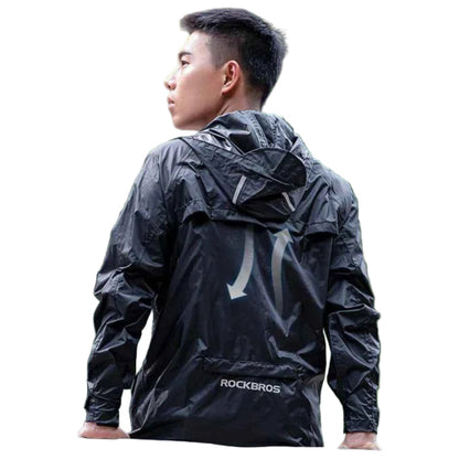 Veste imperméable de cyclisme ROCKBROS pour hommes - Veste respirante et réfléchissante à capuche, manteau de pluie et coupe-vent européen pour les sports en plein air - Store fitness shop