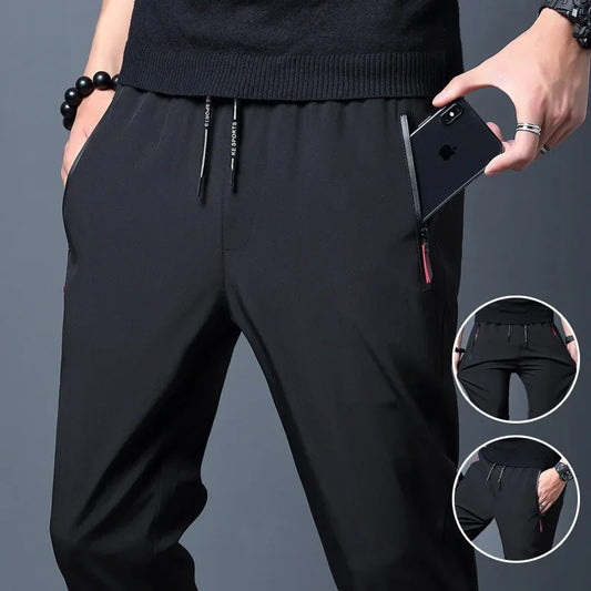 Pantalon décontracté pour hommes Straight Slim Fit Elastic Waist Jogger