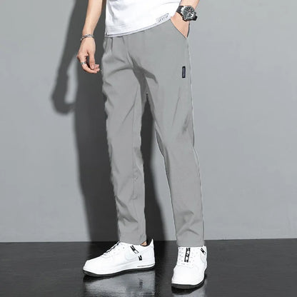 Pantalon pour hommes  Noir Gris Mince Pantalon décontracté d'affaires Extérieur Élastique Respirant Pantalon de survêtement