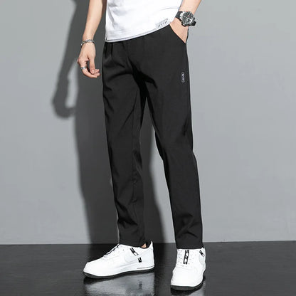 Pantalon pour hommes  Noir Gris Mince Pantalon décontracté d'affaires Extérieur Élastique Respirant Pantalon de survêtement