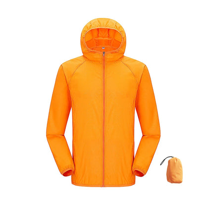 JNLN Men Women Waterproof Hiking Jackets Quick Dry Camping Windbreaker Unisex Outdoor Trekking Raincoat Anti UV Packable Clothes