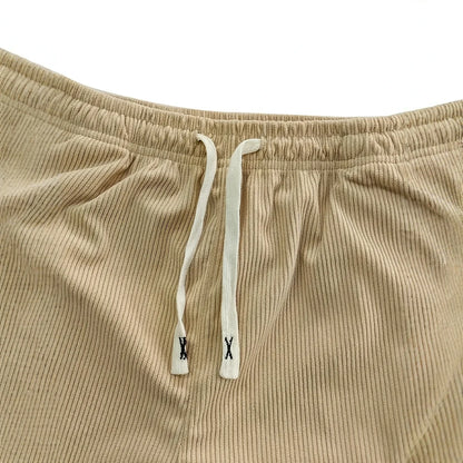 Men'S Corduroy Straight Leg Pants with Drawstring Waist, Pockets, and Logo Design - Stretchy, Casual Fit for Everyday Wear, Spri