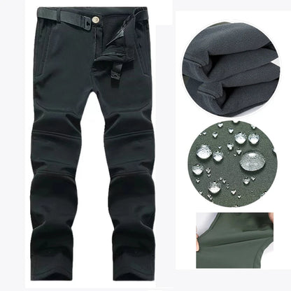 Men's Autumn Winter SoftShell Fleece Waterproof Jackets Male Hood Coats Fishing Hiking Camping Climbing Skiing Pants Trousers