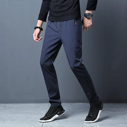 Pantalon décontracté pour hommes Straight Slim Fit Elastic Waist Jogger