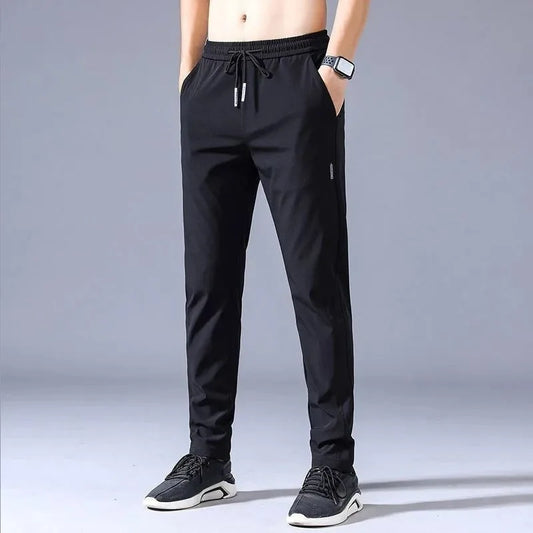 Pantalon pour hommes  Noir Gris Mince Pantalon décontracté d'affaires Extérieur Élastique Respirant Pantalon de survêtement